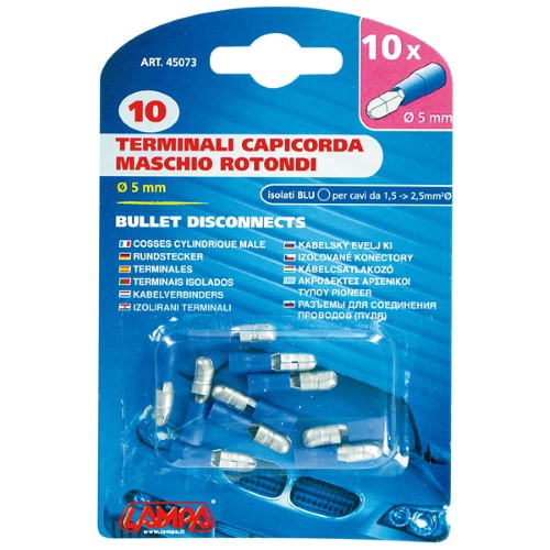 ΑΚΡΟΔΕΚΤΑΚΙΑ LAMPA BULLET ΑΡΣΕΝΙΚΑ 10τμχ Φ-5mm ΜΠΛΕ