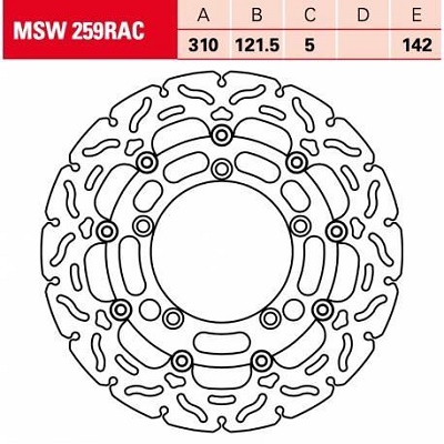 ΔΙΣΚΟΠΛΑΚΑ MSW259RAC 310-121.5 5ΤΡ TRW LUCAS